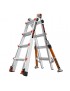 Multileiter Giant Conquest Aluminium 4/7 Tritte- als Anlegeleiter 4.55m, integrierte Teleskop-Stützfüsse