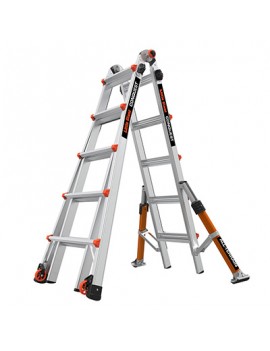 Multileiter Giant Conquest Aluminium 5/9 Tritte - als Anlegeleiter 5.77m, integrierte Teleskop-Stützfüsse