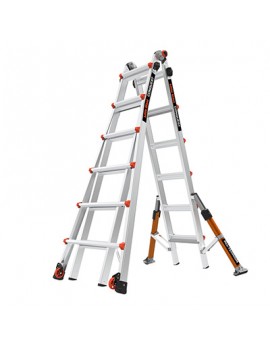 Multileiter Giant Conquest Aluminium 6/11 Tritte - als Anlegeleiter 6.99m, integrierte Teleskop-Stützfüsse