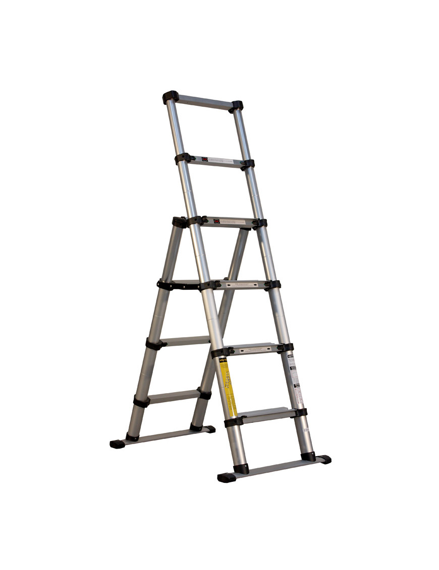 Professionelle Teleskopische Stufenleiter aus eloxiertem Aluminium