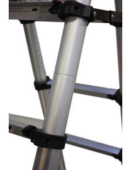 Professionelle Teleskopische Stufenleiter aus eloxiertem Aluminium