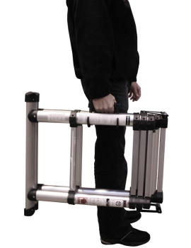 Professionelle Teleskopische Stufenleiter aus eloxiertem Aluminium