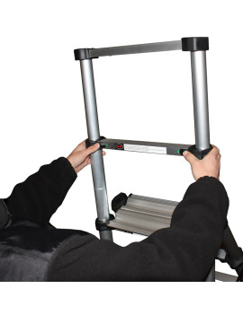 Professionelle Teleskopische Stufenleiter aus eloxiertem Aluminium